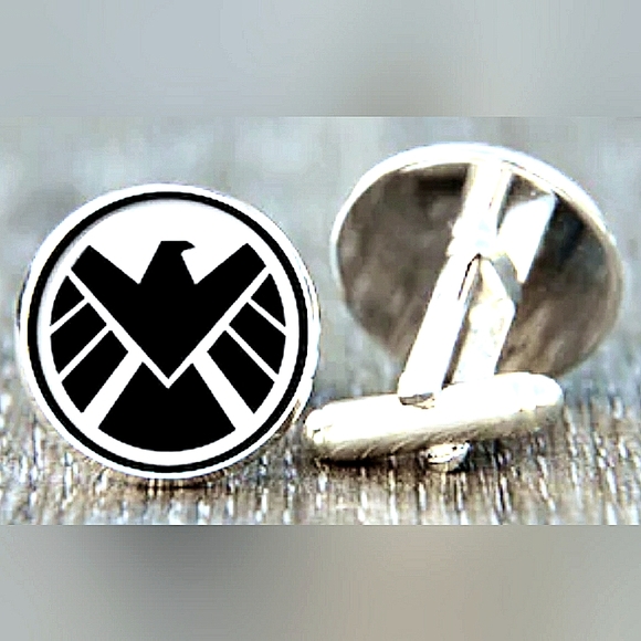 NEW! 3Pc S.H.I.E.L.D Cufflinks & Tie Bar Set! Stainless Steel & Enamel. - Picture 12 of 12